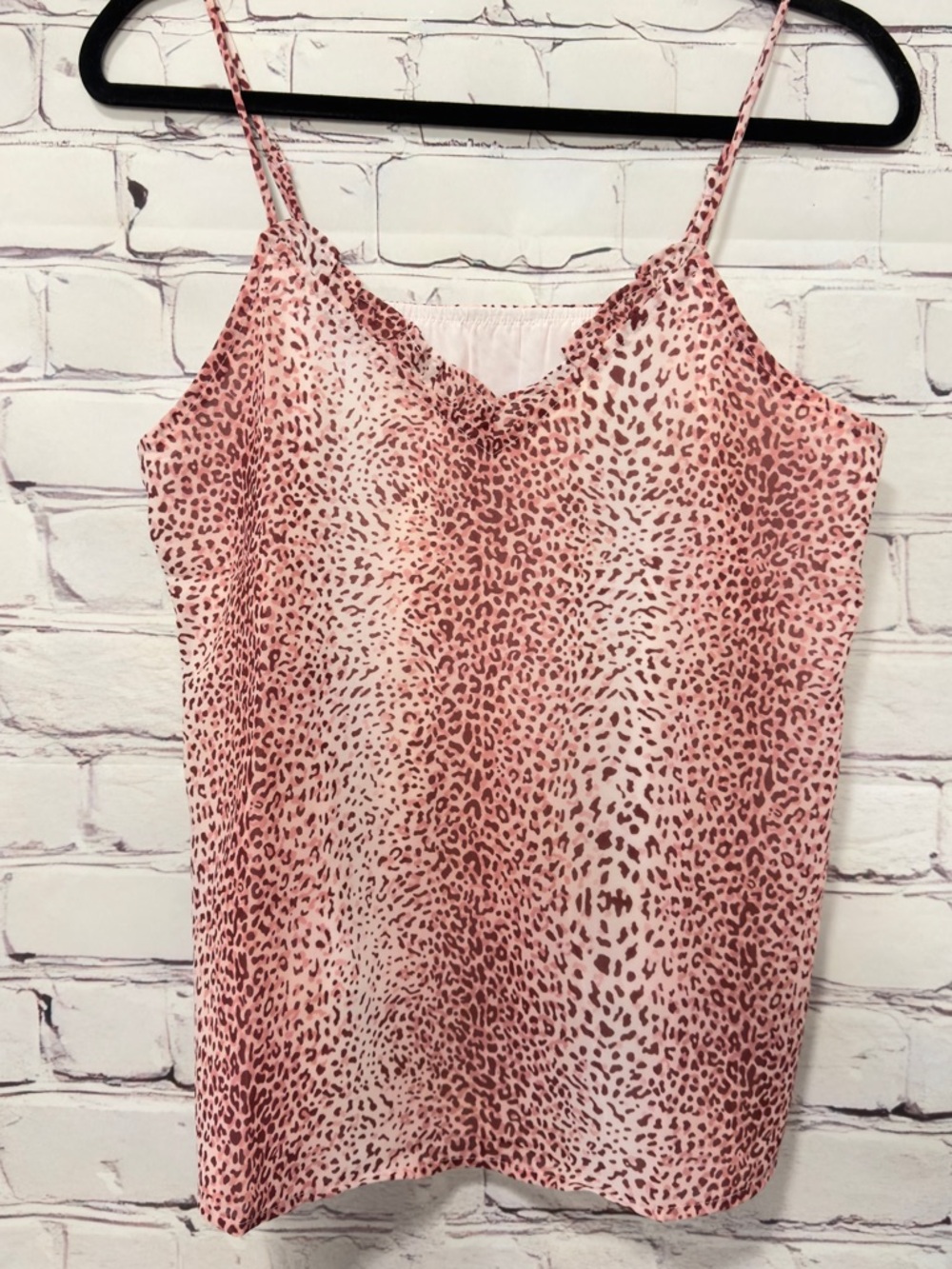 NEW ANIMAL PRINT V NECK RUFFLE TANK SHELL TOP BLOUSE |